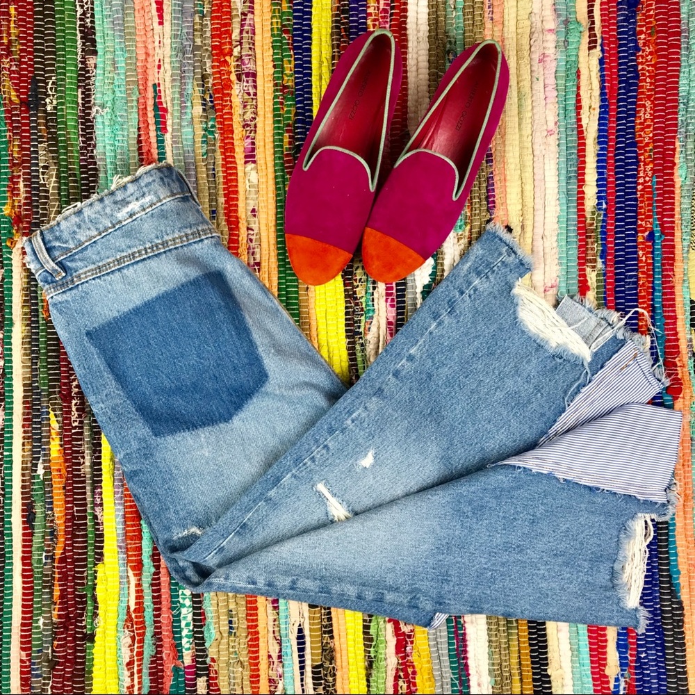 Zara Trafaluc Wide Distressed TRF Denim Jeans